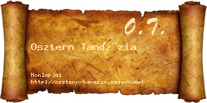 Osztern Tanázia névjegykártya